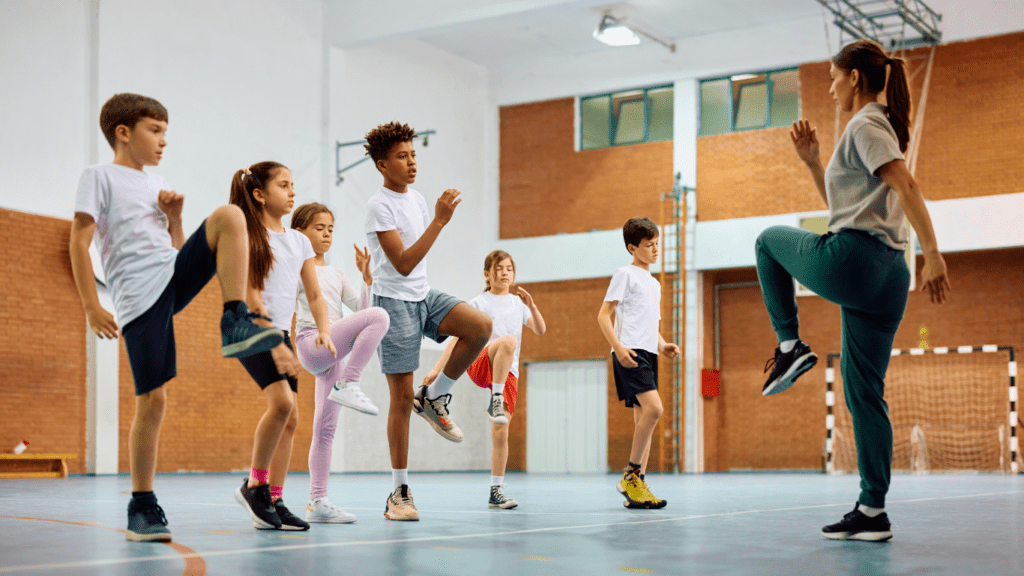 kids getting ready to play sports