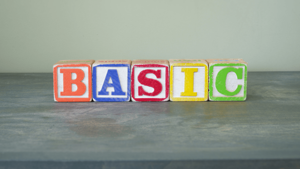 a colorful word "basic"