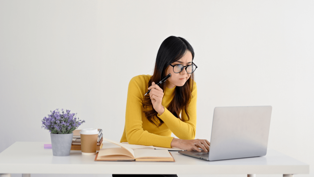 a woman considering choices