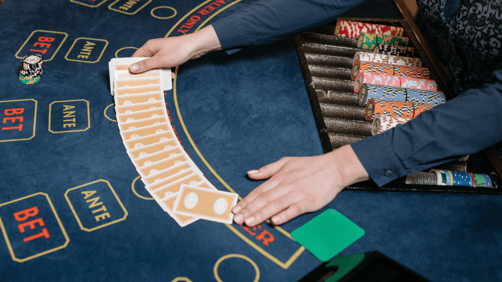 deck of cards spread out in a table