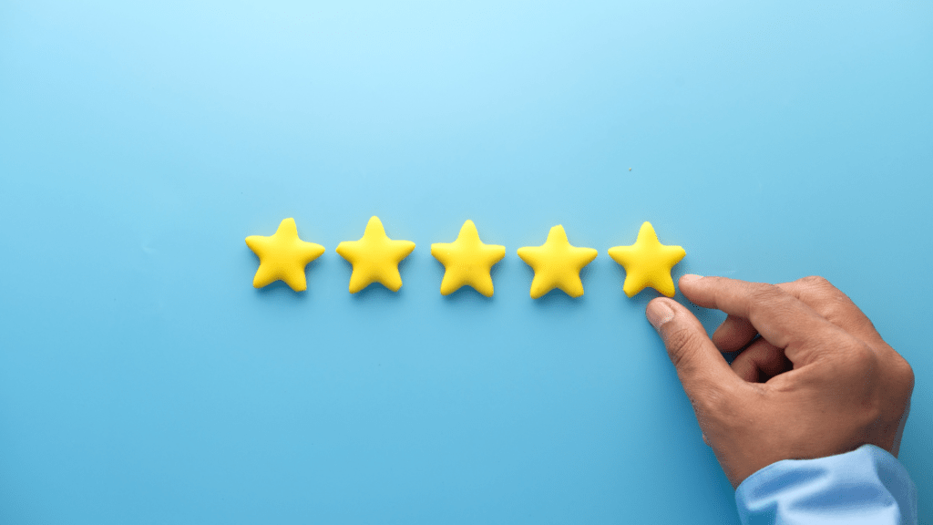 5 starts used in giving reviews